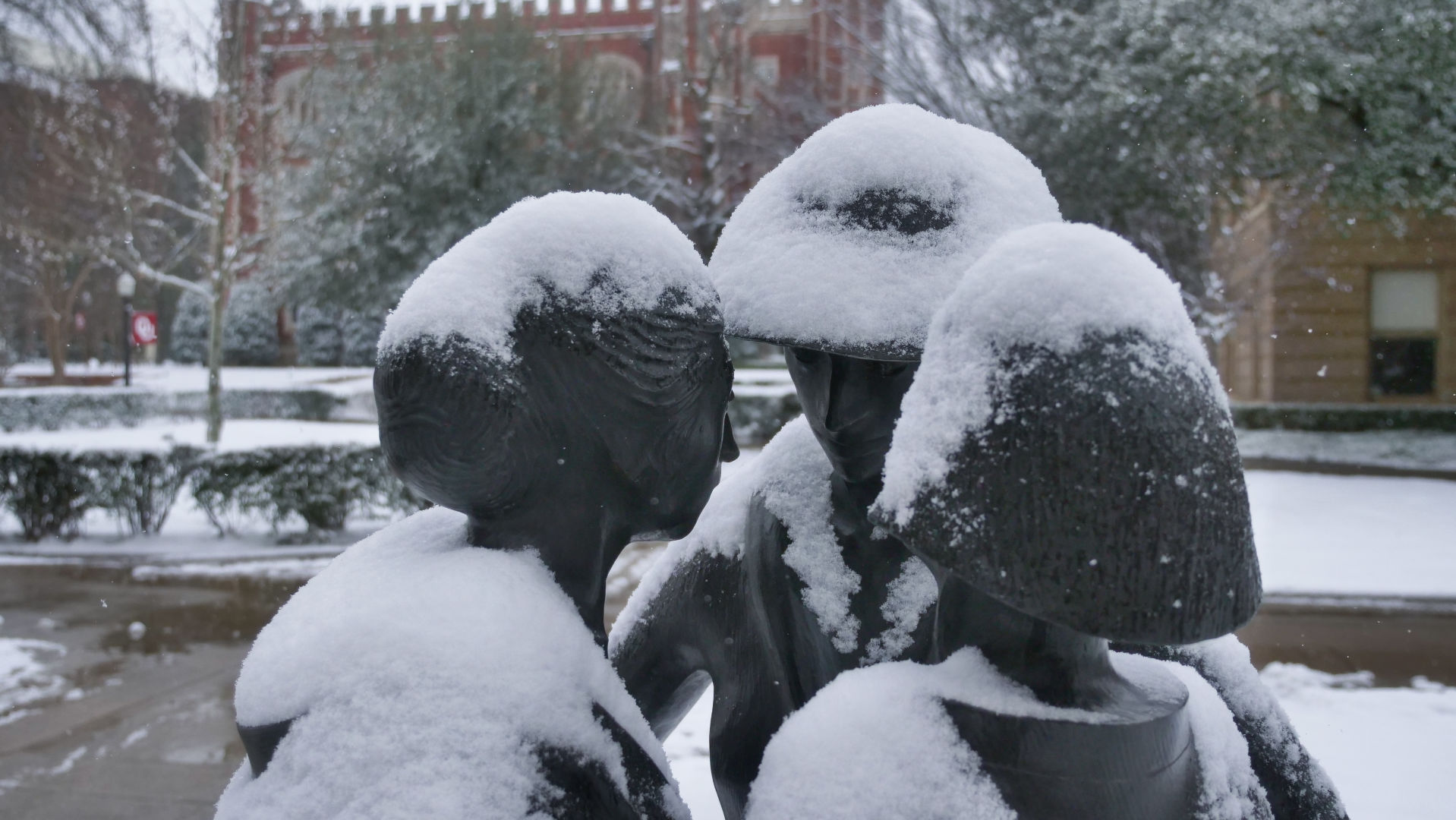 Statue in snow